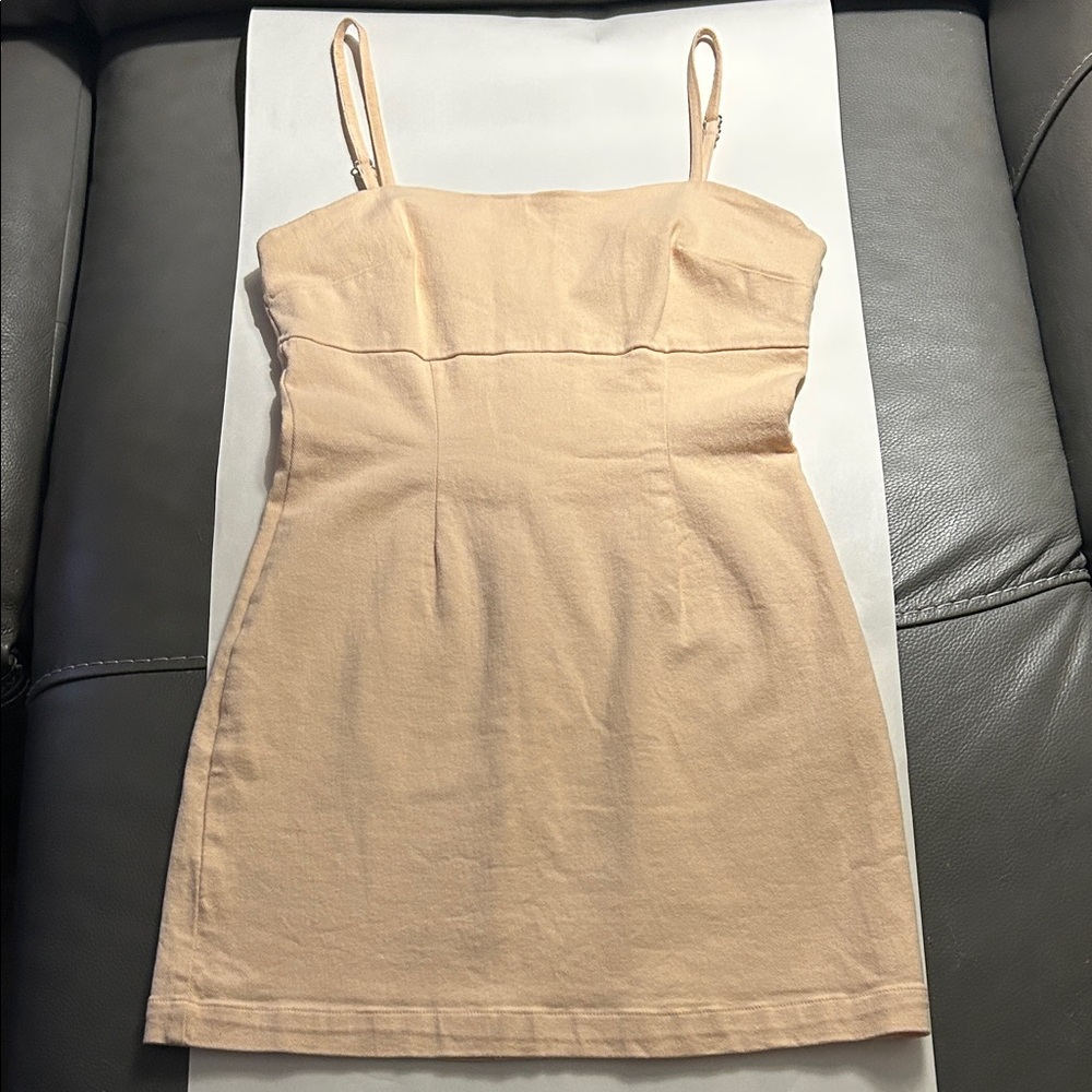 Avec Les Filles Elegant Peach Women's Denim Mini Dress size 4